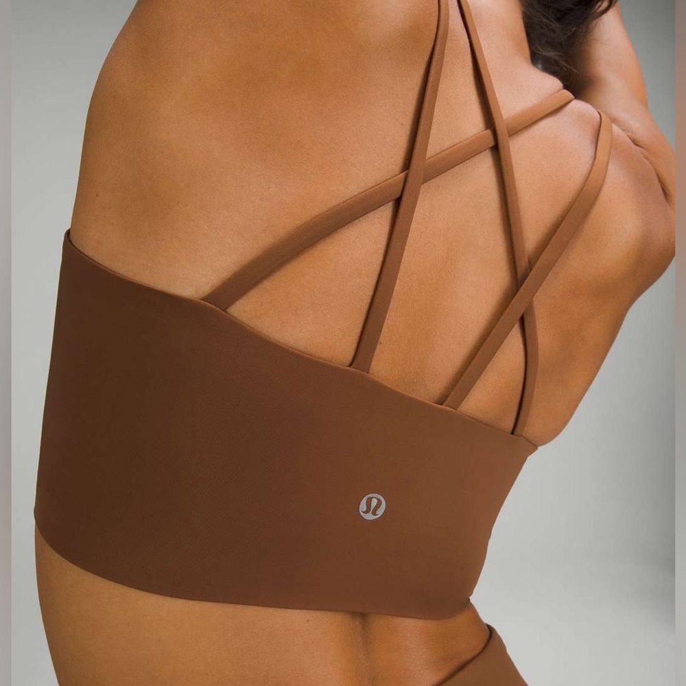 Lululemon NWT Like a Cloud High-Neck Longline Bra Roasted Brown